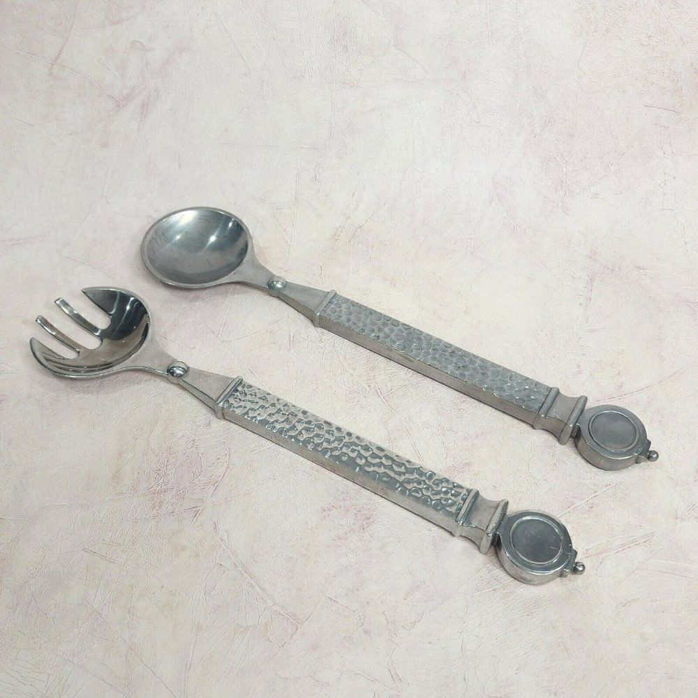 Southern Living At Home Conroy Salad Servers Set Hammered Handle